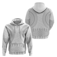 Niue White Sunday Zip Hoodie Tapu Fanau Ia Puakenikeni Hiapo Pattern - Polynesian Pride