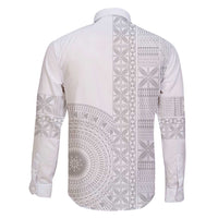 Niue White Sunday Family Matching Off Shoulder Short Dress and Hawaiian Shirt Half Hiapo Pattern Vibes - Polynesian Pride