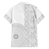 Niue White Sunday Family Matching Summer Maxi Dress and Hawaiian Shirt Half Hiapo Pattern Vibes - Polynesian Pride