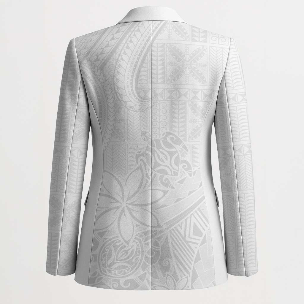 Tapu Fanau Ia Niue Blazer Happy White Sunday Unique Hiapo - Polynesian Pride