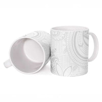 Tapu Fanau Ia Niue Ceramic Mug Happy White Sunday Unique Hiapo - Polynesian Pride