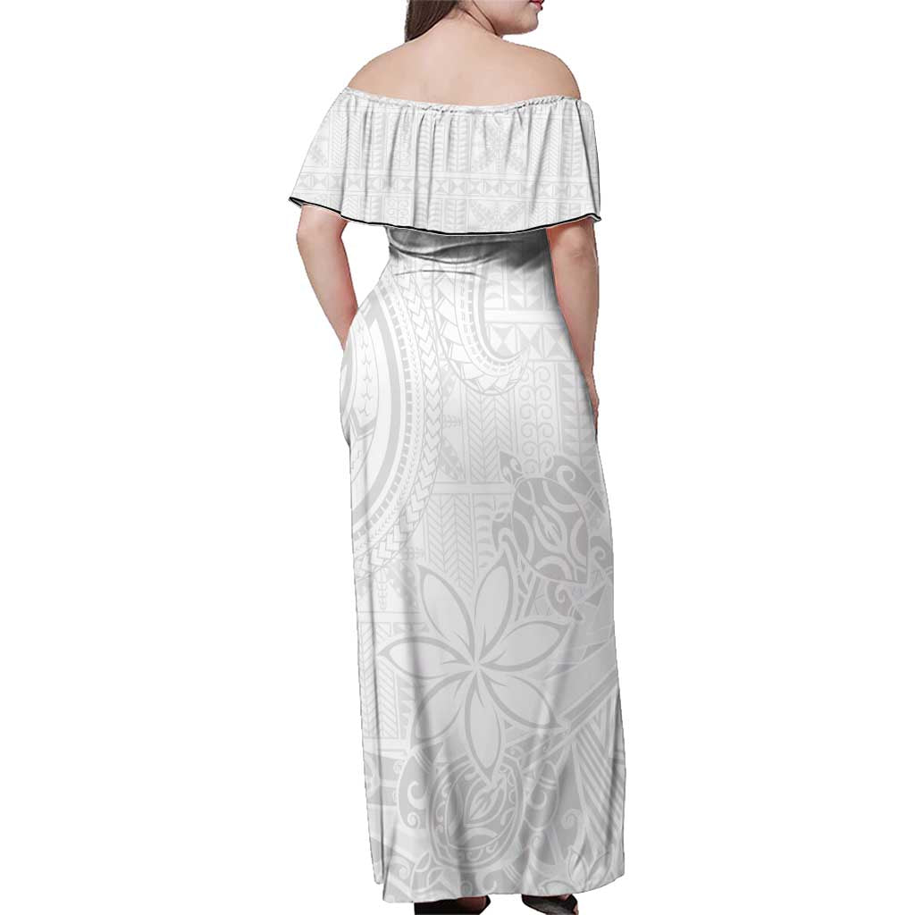 Tapu Fanau Ia Niue Family Matching Off Shoulder Maxi Dress and Hawaiian Shirt Happy White Sunday Unique Hiapo LT14 - Polynesian Pride