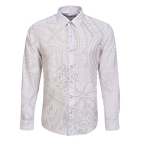 Tapu Fanau Ia Niue Family Matching Short Sleeve Bodycon Dress and Hawaiian Shirt Happy White Sunday Unique Hiapo LT14 Dad's Shirt - Long Sleeve White - Polynesian Pride
