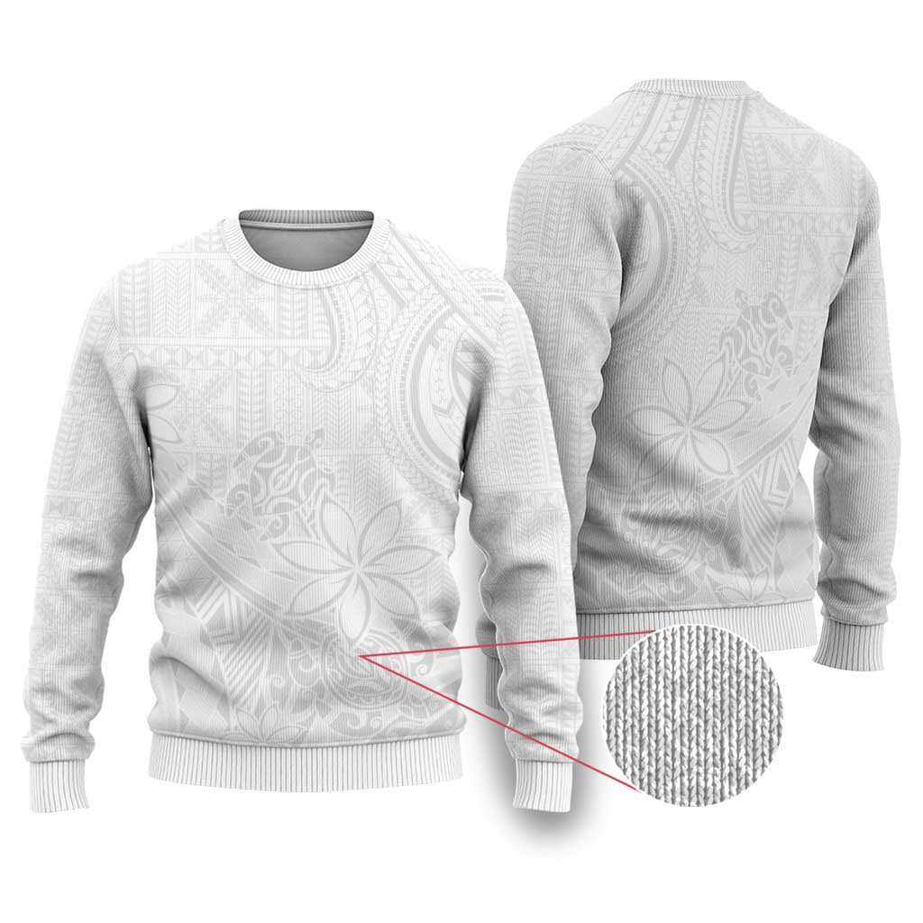 Tapu Fanau Ia Niue Ugly Christmas Sweater Happy White Sunday Unique Hiapo - Polynesian Pride