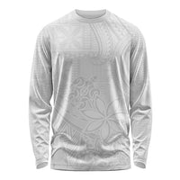 Tapu Fanau Ia Niue Long Sleeve Shirt Happy White Sunday Unique Hiapo - Polynesian Pride