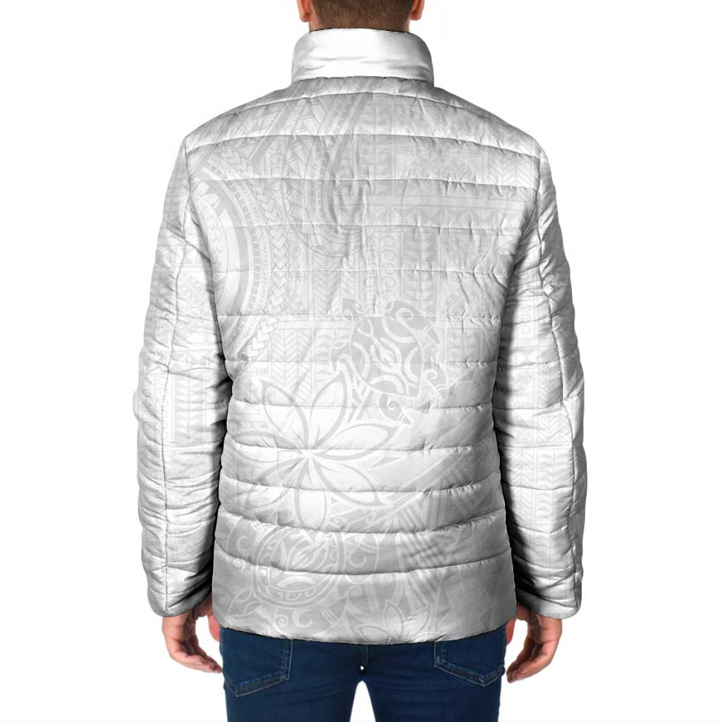 Tapu Fanau Ia Niue Padded Jacket Happy White Sunday Unique Hiapo - Polynesian Pride