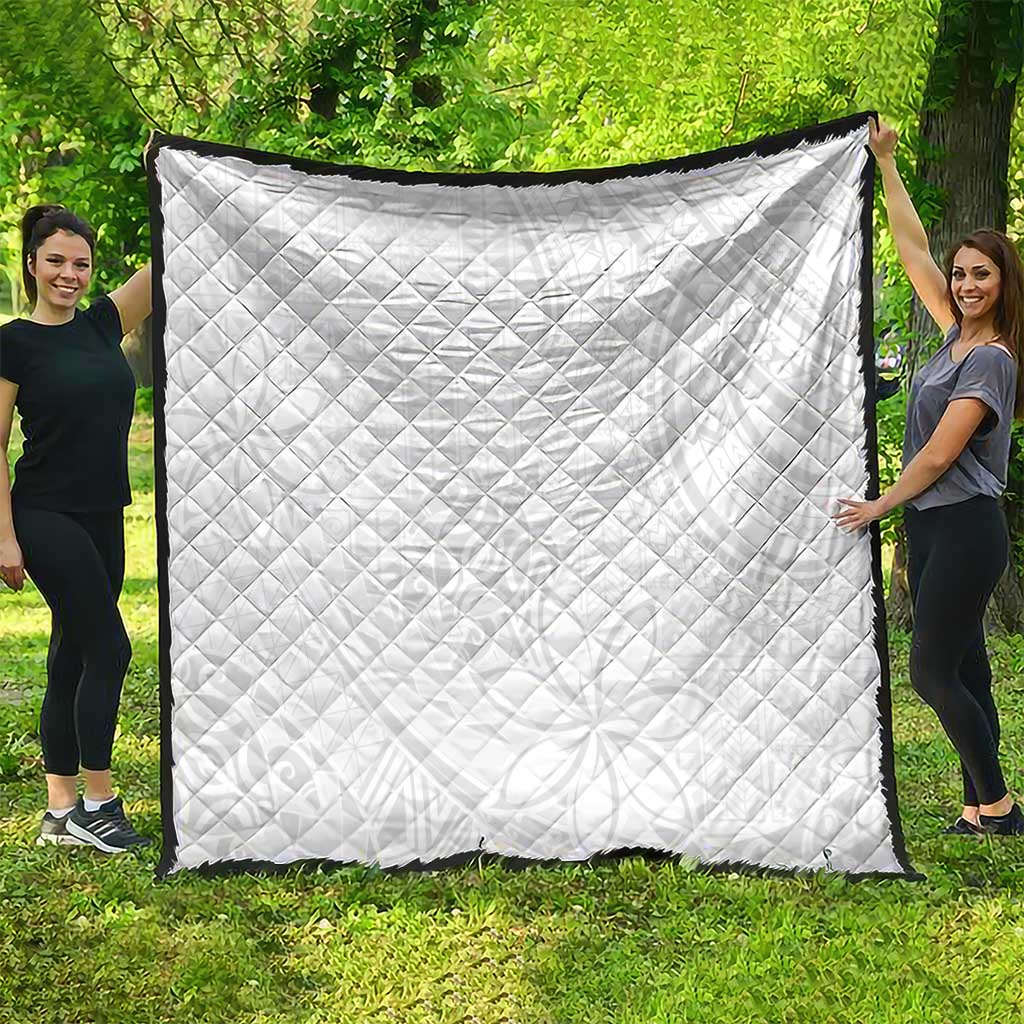 Tapu Fanau Ia Niue Quilt Happy White Sunday Unique Hiapo - Polynesian Pride