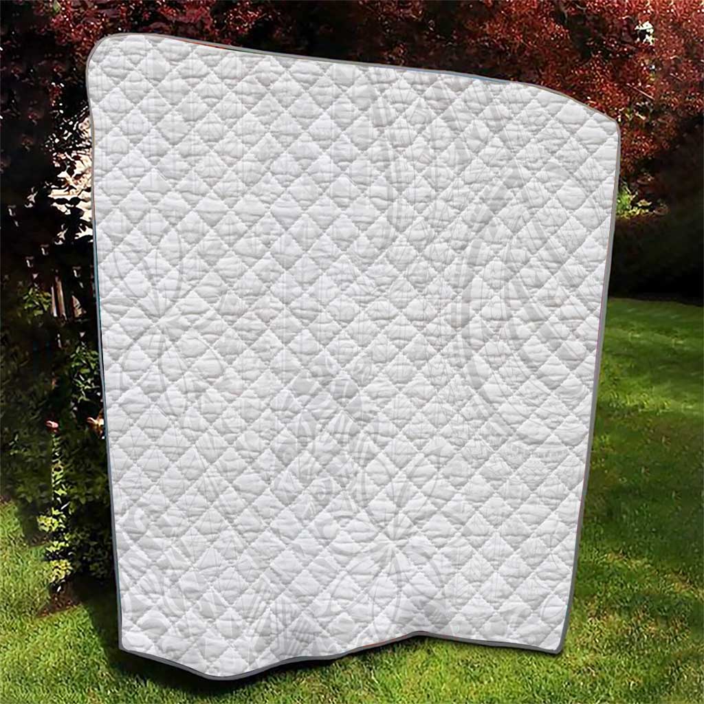 Tapu Fanau Ia Niue Quilt Happy White Sunday Unique Hiapo - Polynesian Pride