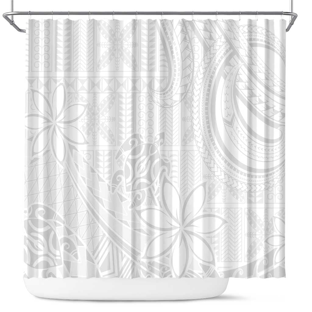 Tapu Fanau Ia Niue Shower Curtain Happy White Sunday Unique Hiapo - Polynesian Pride
