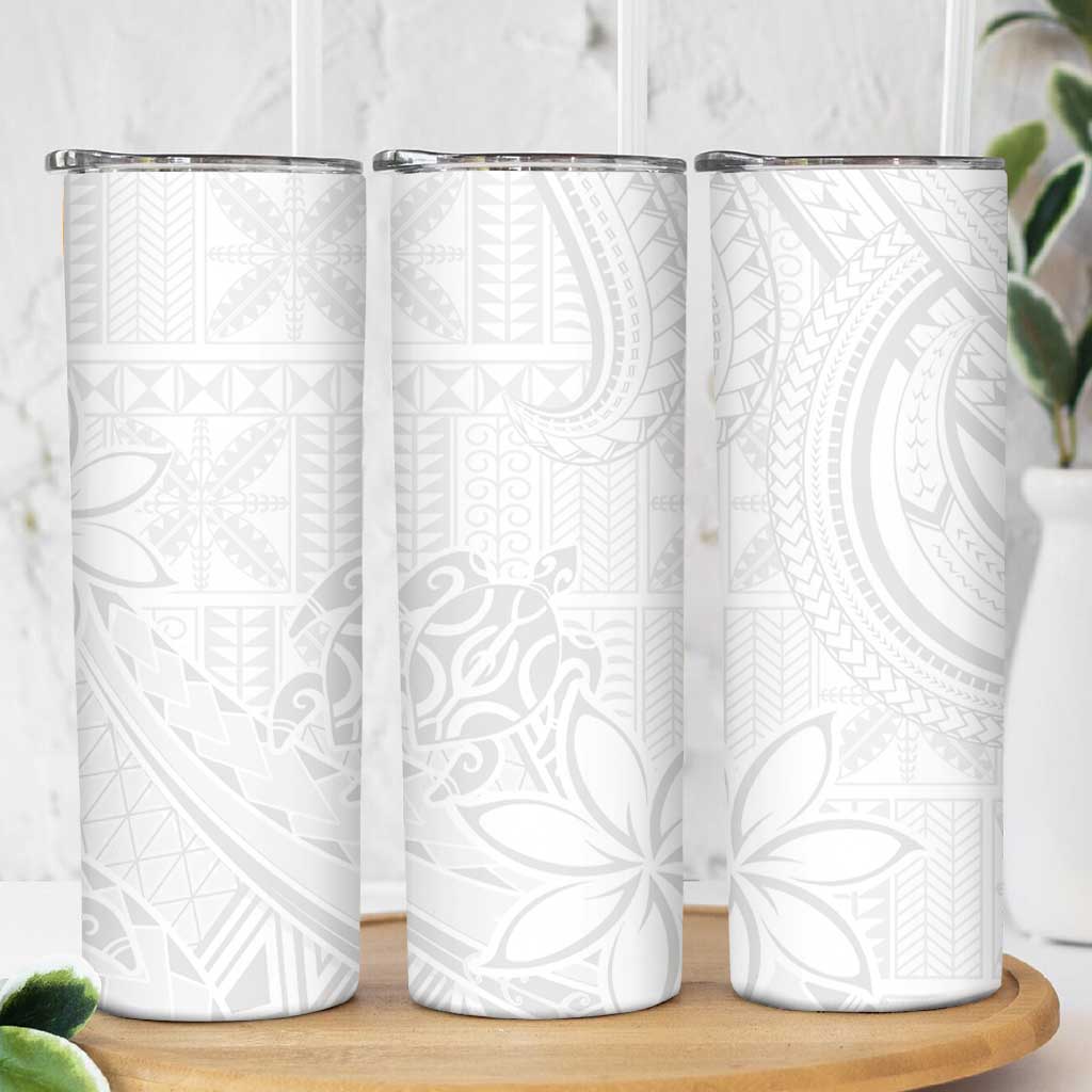 Tapu Fanau Ia Niue Skinny Tumbler Happy White Sunday Unique Hiapo LT14 - Polynesian Pride