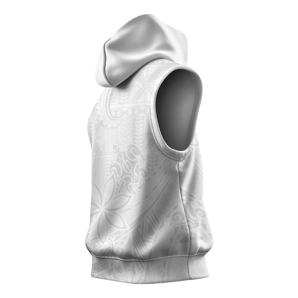 Tapu Fanau Ia Niue Sleeveless Hoodie Happy White Sunday Unique Hiapo - Polynesian Pride