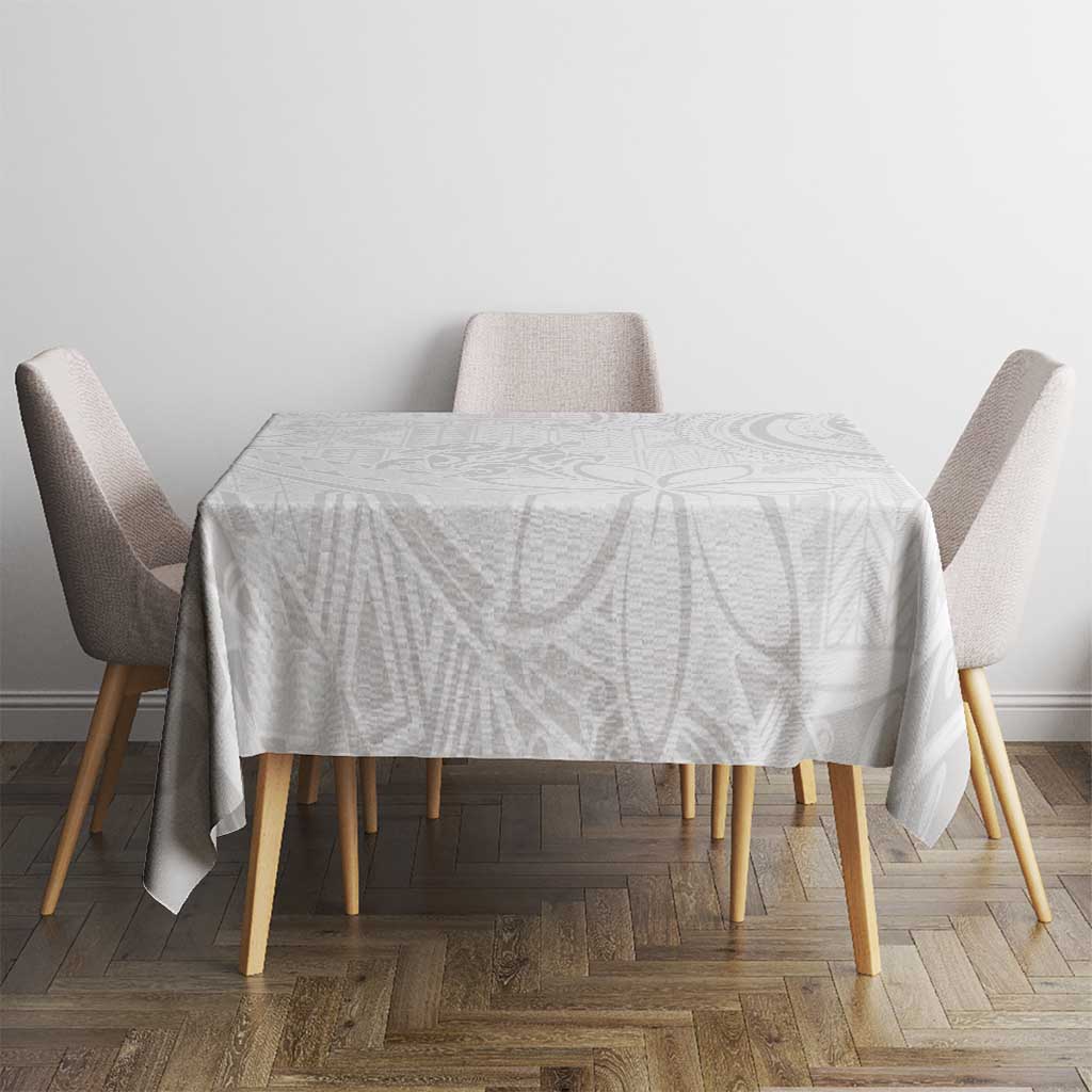 Tapu Fanau Ia Niue Tablecloth Happy White Sunday Unique Hiapo - Polynesian Pride