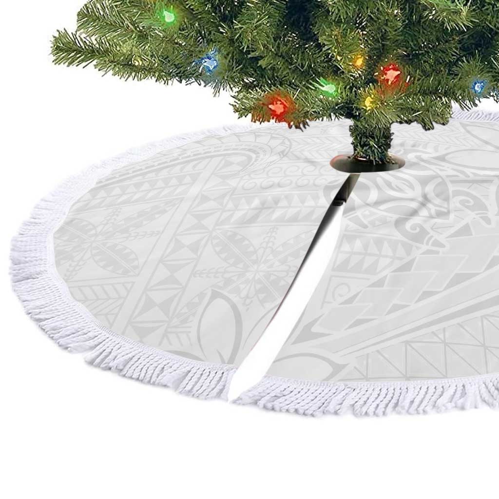 Tapu Fanau Ia Niue Tree Skirt Happy White Sunday Unique Hiapo - Polynesian Pride