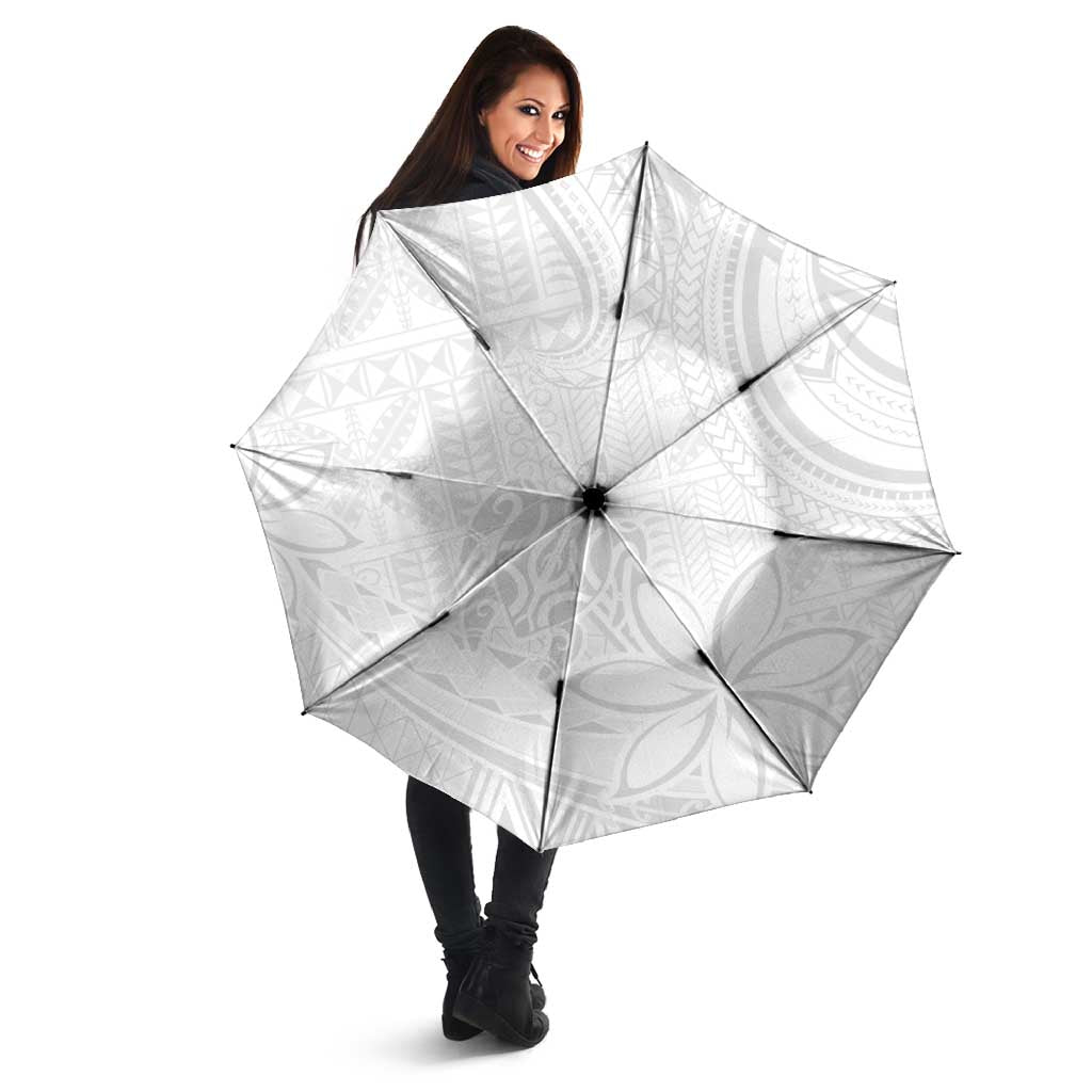 Tapu Fanau Ia Niue Umbrella Happy White Sunday Unique Hiapo - Polynesian Pride