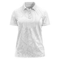 Tapu Fanau Ia Niue Women Polo Shirt Happy White Sunday Unique Hiapo LT14 Female White - Polynesian Pride