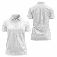 Tapu Fanau Ia Niue Women Polo Shirt Happy White Sunday Unique Hiapo LT14 - Polynesian Pride