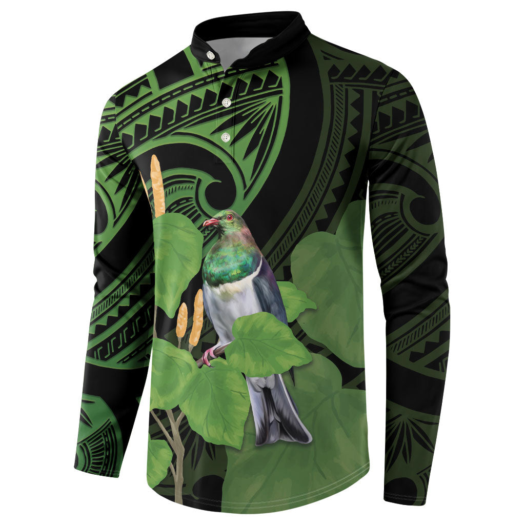 Kawakawa Rongoa Maori Kereru New Zealand Button Sweatshirt LT14 - Polynesian Pride