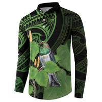 Kawakawa Rongoa Maori Kereru New Zealand Button Sweatshirt LT14 - Polynesian Pride