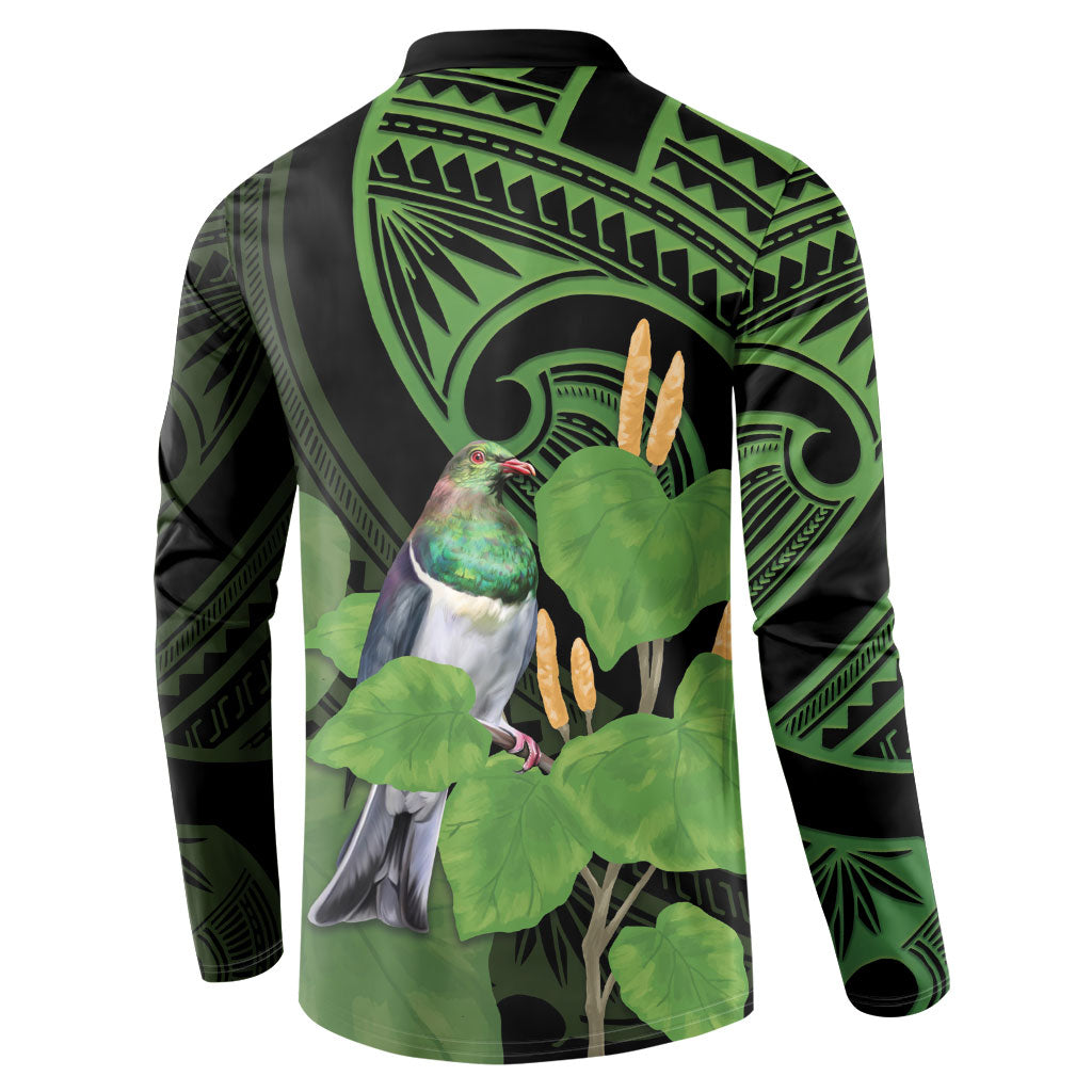 Kawakawa Rongoa Maori Kereru New Zealand Button Sweatshirt LT14 - Polynesian Pride