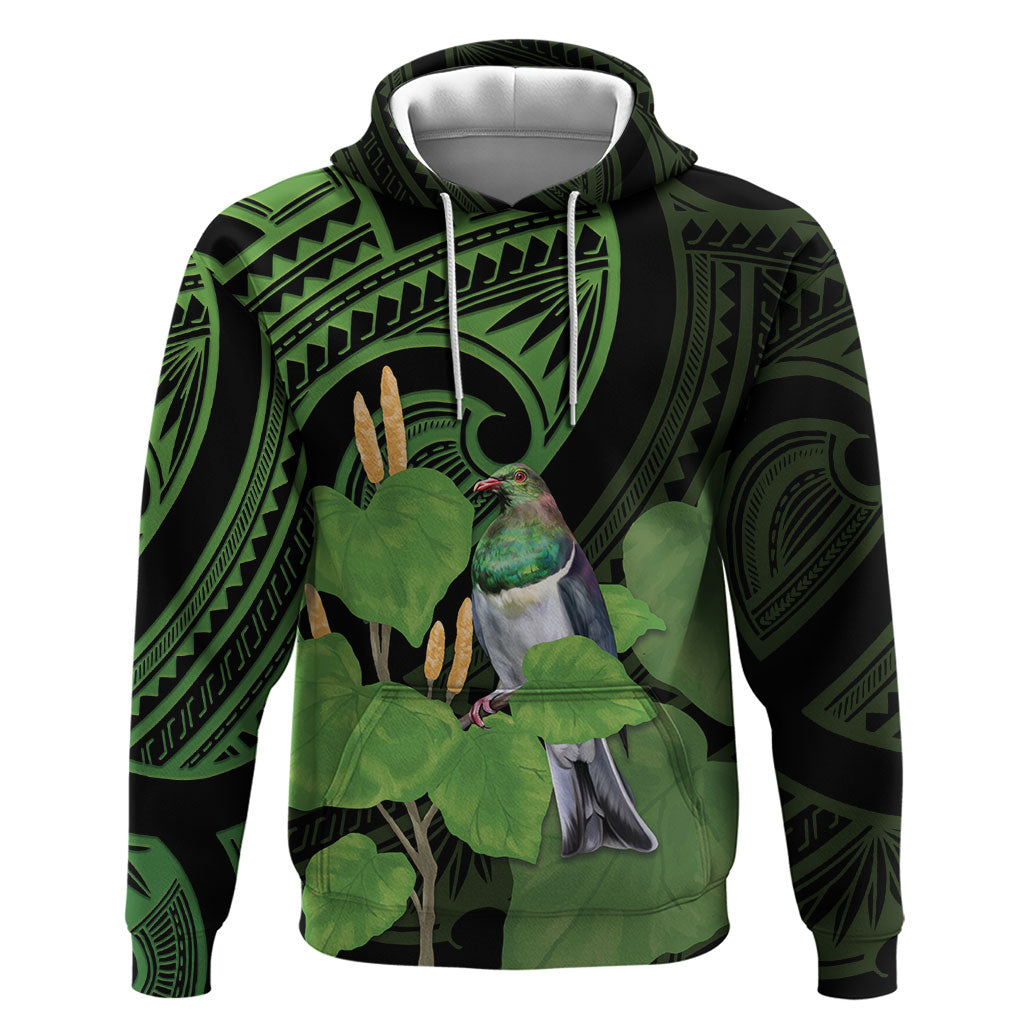 Kawakawa Rongoa Maori Kereru New Zealand Hoodie LT14 Pullover Hoodie Green - Polynesian Pride