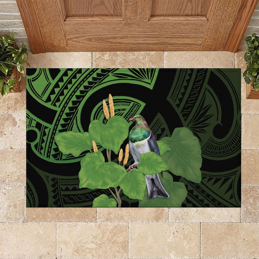 Kawakawa Rongoa Maori Kereru New Zealand Rubber Doormat LT14 Green - Polynesian Pride