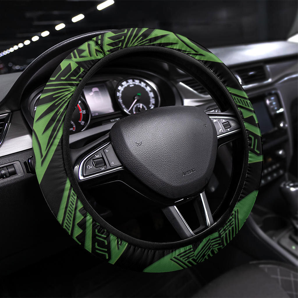 Kawakawa Rongoa Maori Kereru New Zealand Steering Wheel Cover LT14 Universal Fit Green - Polynesian Pride