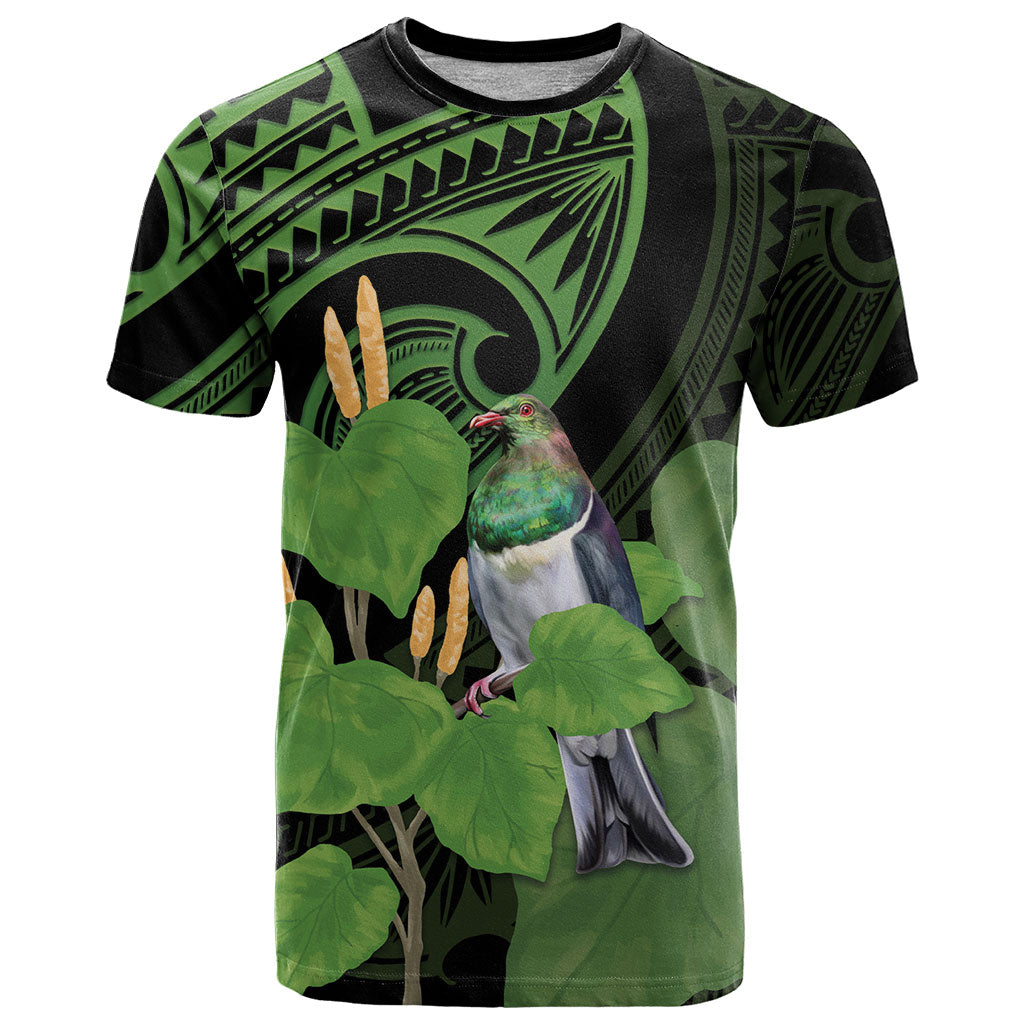 Kawakawa Rongoa Maori Kereru New Zealand T Shirt LT14 Green - Polynesian Pride