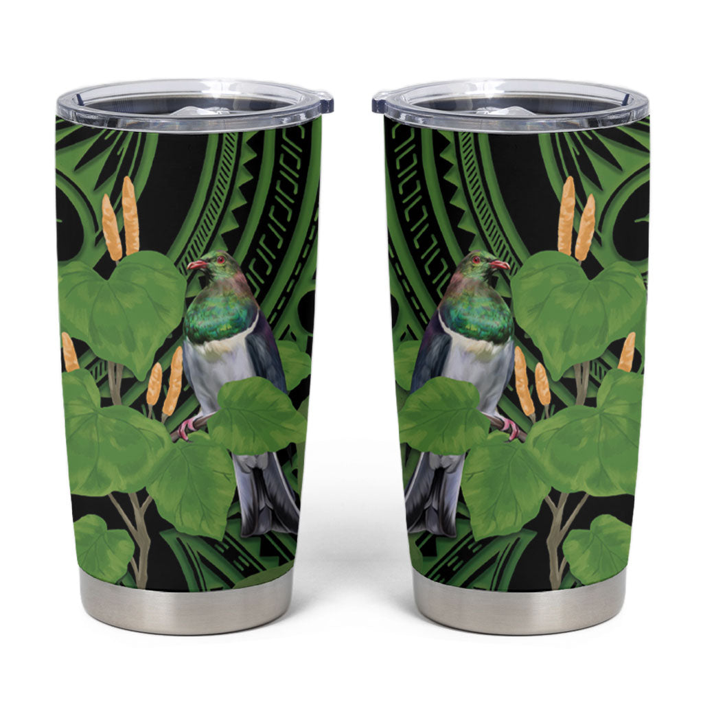 Kawakawa Rongoa Maori Kereru New Zealand Tumbler Cup LT14 Green - Polynesian Pride