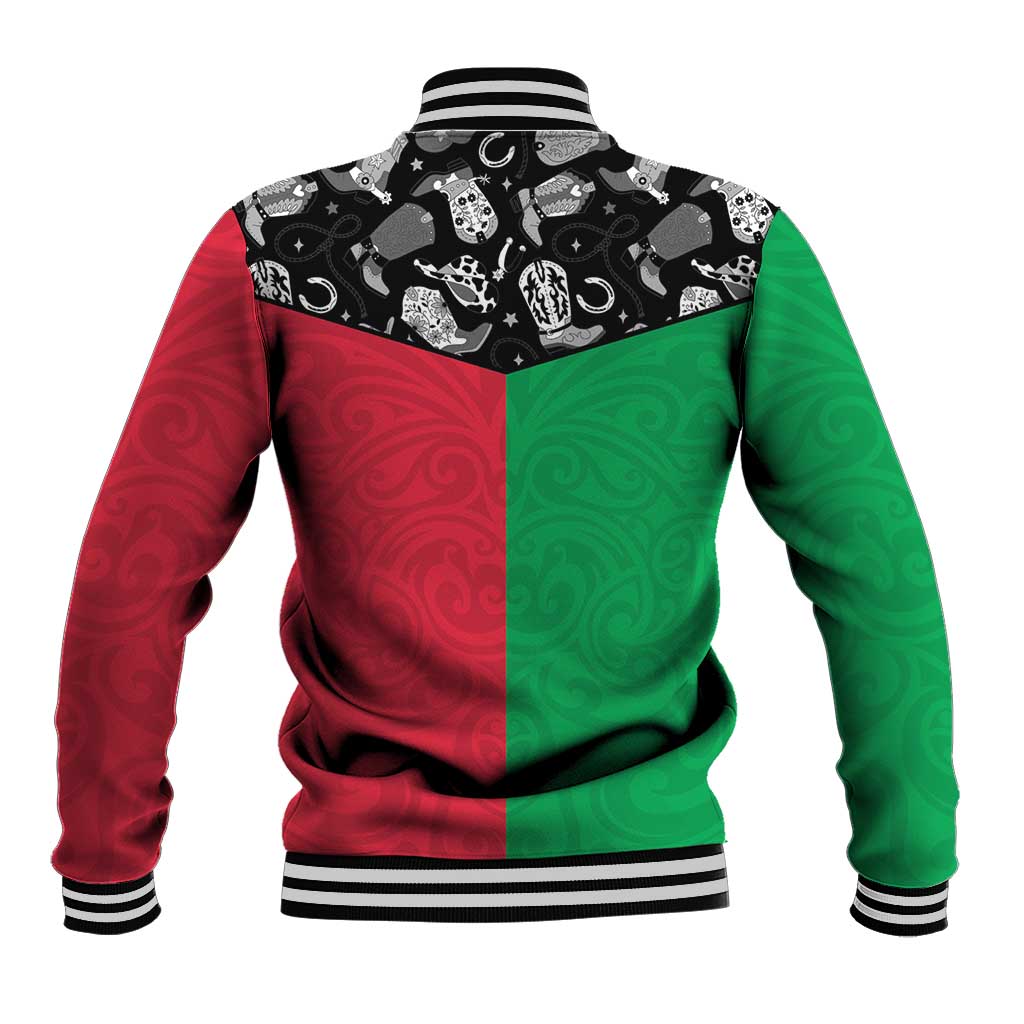 Vanuatu Cowboy Baseball Jacket Cowboy Symbols Split Stylized - Polynesian Pride