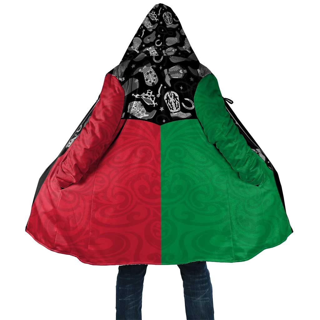 Vanuatu Cowboy Cloak Cowboy Symbols Split Stylized - Polynesian Pride