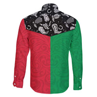 Vanuatu Cowboy Family Matching Mermaid Dress and Hawaiian Shirt Cowboy Symbols Split Stylized - Polynesian Pride