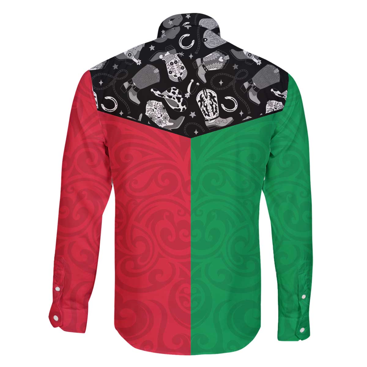 Vanuatu Cowboy Family Matching Off The Shoulder Long Sleeve Dress and Hawaiian Shirt Cowboy Symbols Split Stylized LT14 - Polynesian Pride
