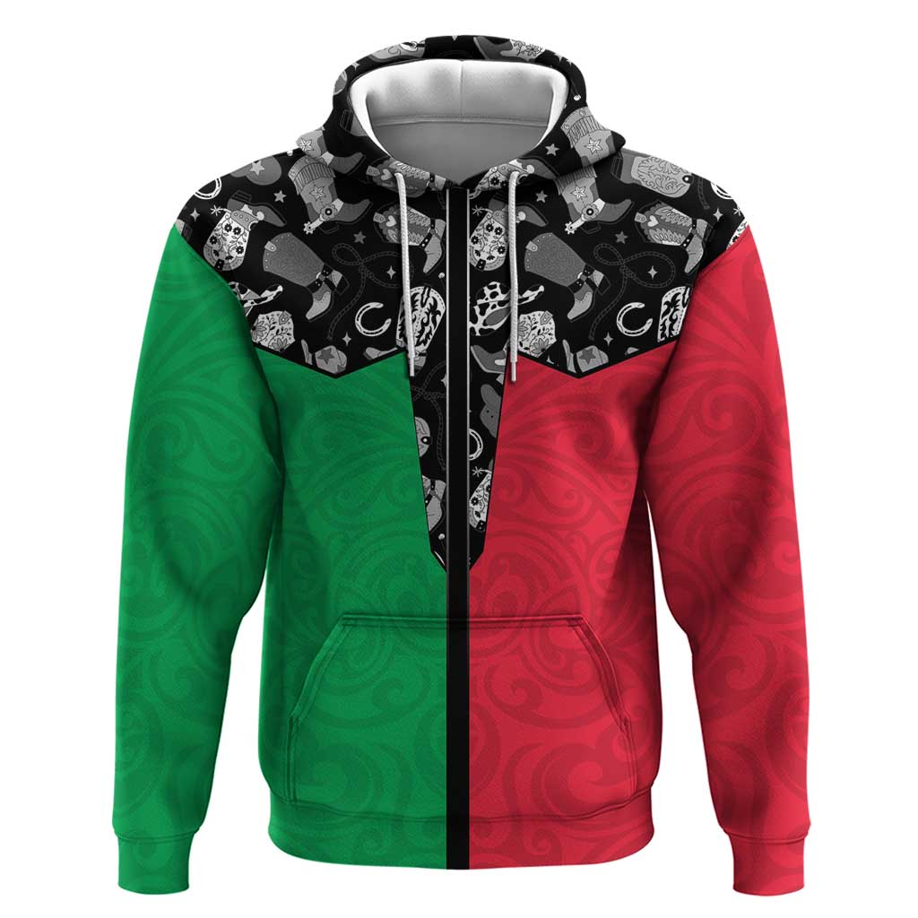 Vanuatu Cowboy Hoodie Cowboy Symbols Split Stylized - Polynesian Pride