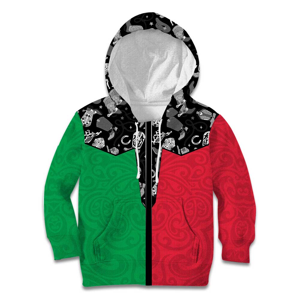 Vanuatu Cowboy Kid Hoodie Cowboy Symbols Split Stylized - Polynesian Pride