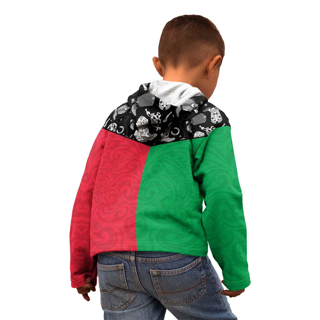 Vanuatu Cowboy Kid Hoodie Cowboy Symbols Split Stylized - Polynesian Pride