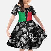Vanuatu Cowboy Kid Short Sleeve Dress Cowboy Symbols Split Stylized - Polynesian Pride