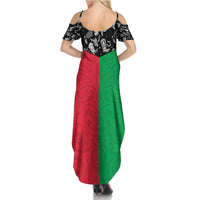 Vanuatu Cowboy Summer Maxi Dress Cowboy Symbols Split Stylized - Polynesian Pride