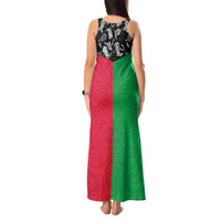 Vanuatu Cowboy Tank Maxi Dress Cowboy Symbols Split Stylized - Polynesian Pride