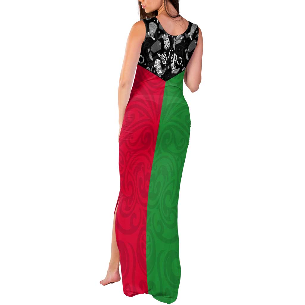 Vanuatu Cowboy Tank Maxi Dress Cowboy Symbols Split Stylized - Polynesian Pride