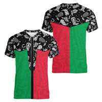 Vanuatu Cowboy Women V-Neck T-Shirt Cowboy Symbols Split Stylized - Polynesian Pride
