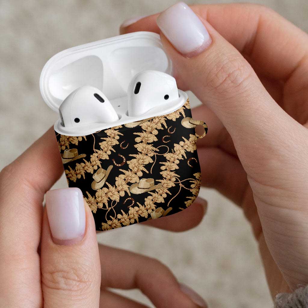 Vanuatu Cowboy AirPods Case Seamless Straw Hats Hibiscus - Polynesian Pride