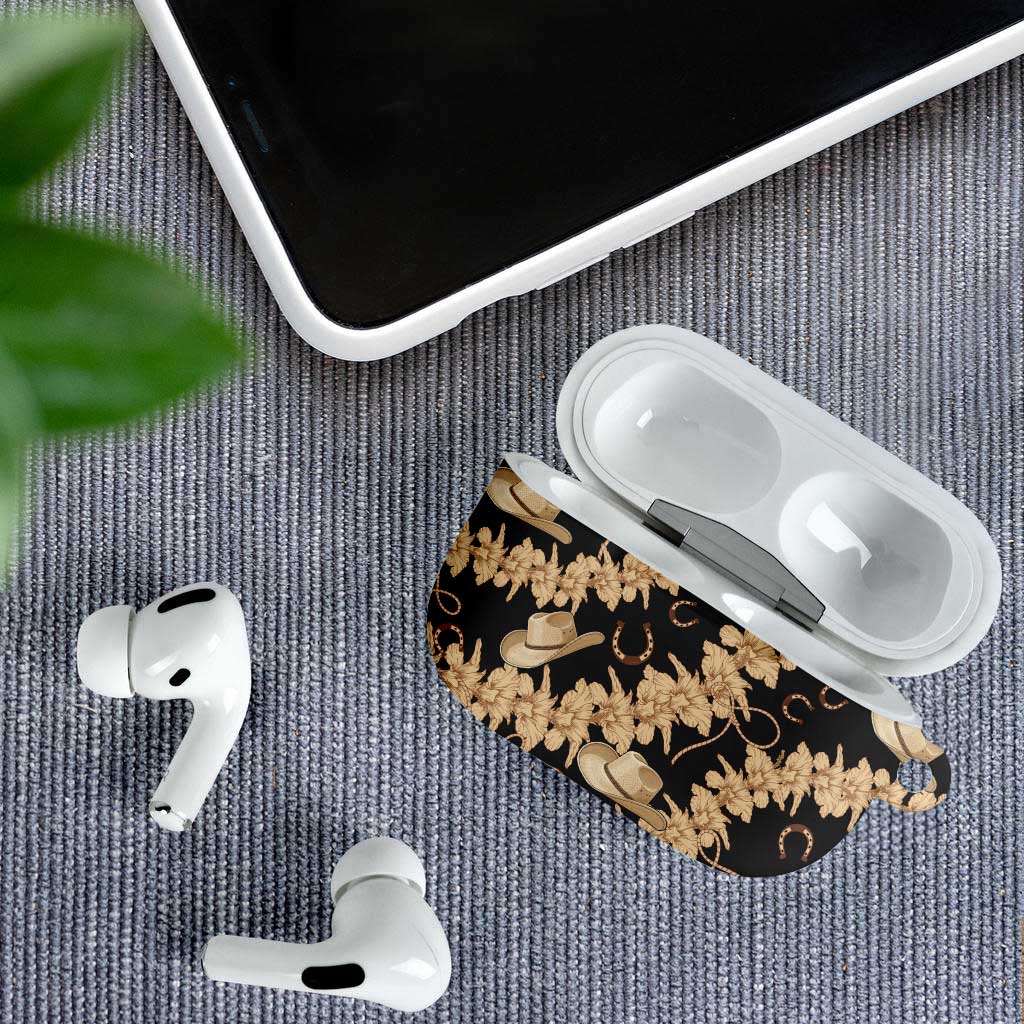 Vanuatu Cowboy AirPods Case Seamless Straw Hats Hibiscus - Polynesian Pride