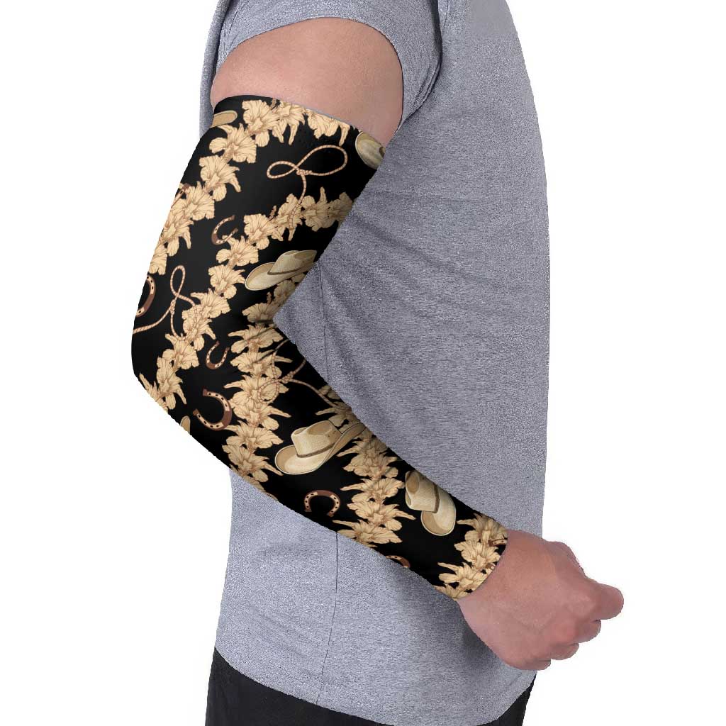 Vanuatu Cowboy Arm Sleeves Seamless Straw Hats Hibiscus - Polynesian Pride