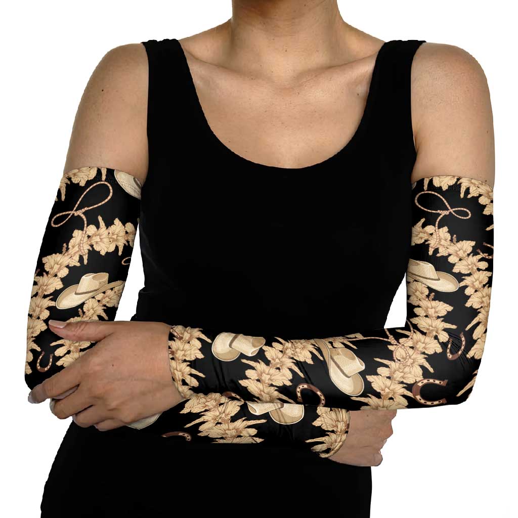 Vanuatu Cowboy Arm Sleeves Seamless Straw Hats Hibiscus - Polynesian Pride