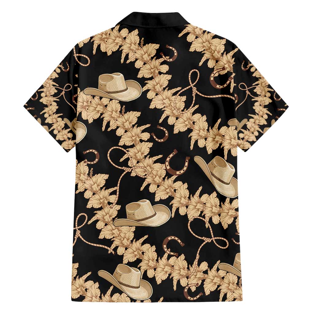 Vanuatu Cowboy Family Matching Off Shoulder Maxi Dress and Hawaiian Shirt Seamless Straw Hats Hibiscus LT14 - Polynesian Pride