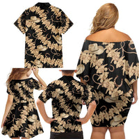 Vanuatu Cowboy Family Matching Off Shoulder Short Dress and Hawaiian Shirt Seamless Straw Hats Hibiscus LT14 - Polynesian Pride
