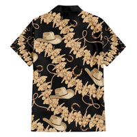 Vanuatu Cowboy Family Matching Short Sleeve Bodycon Dress and Hawaiian Shirt Seamless Straw Hats Hibiscus LT14 - Polynesian Pride