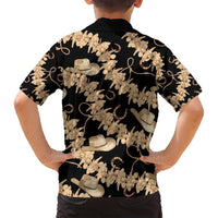 Vanuatu Cowboy Family Matching Tank Maxi Dress and Hawaiian Shirt Seamless Straw Hats Hibiscus LT14 - Polynesian Pride