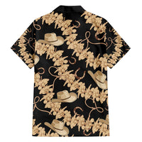 Vanuatu Cowboy Family Matching Tank Maxi Dress and Hawaiian Shirt Seamless Straw Hats Hibiscus LT14 - Polynesian Pride