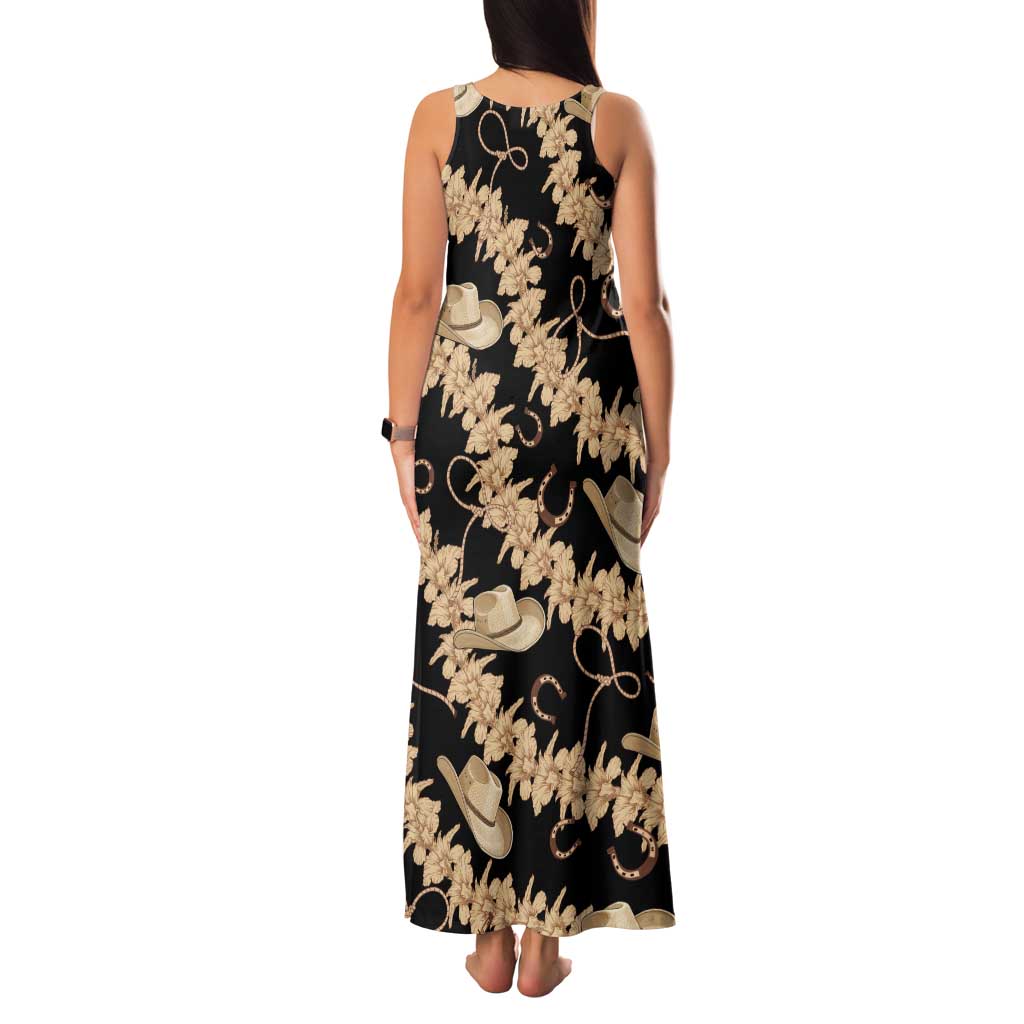 Vanuatu Cowboy Family Matching Tank Maxi Dress and Hawaiian Shirt Seamless Straw Hats Hibiscus LT14 - Polynesian Pride